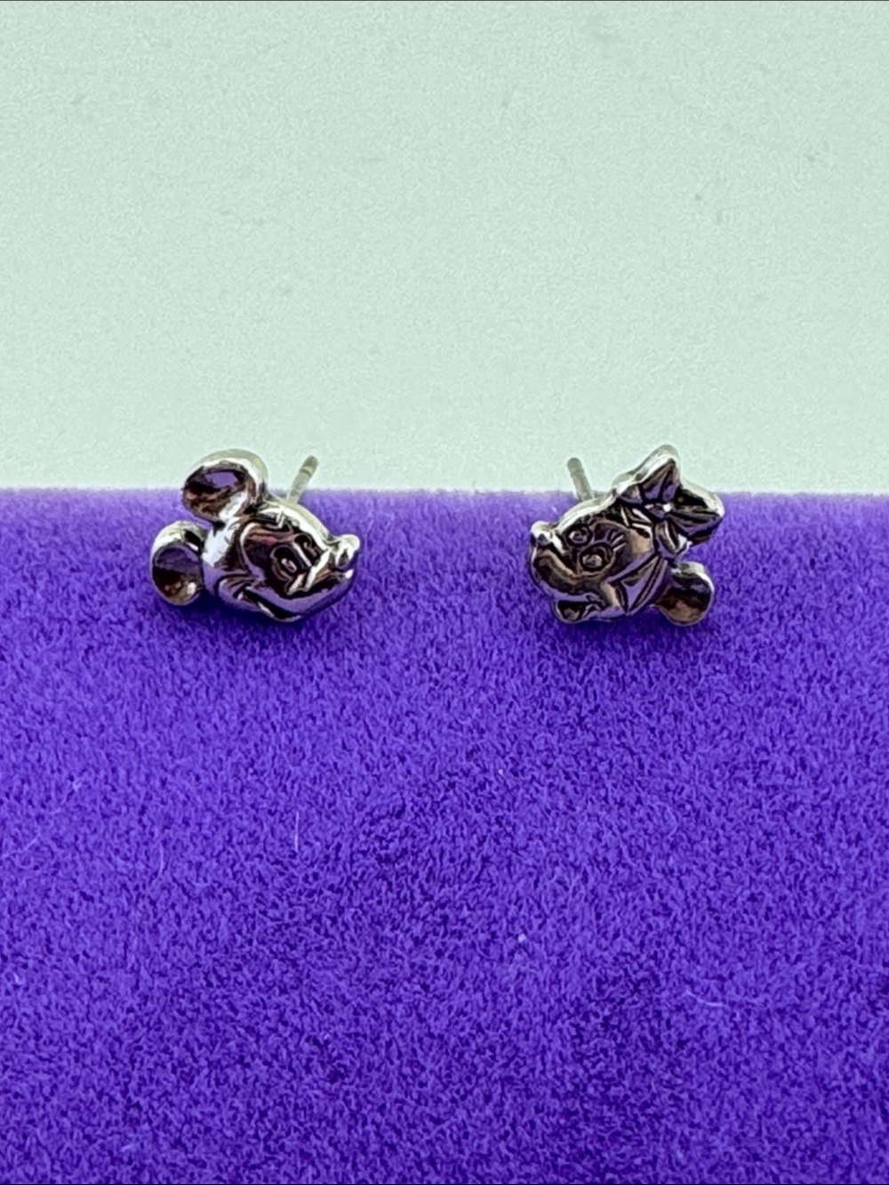 💛 Disney Sterling Silver Mickey & Minnie Mouse Stud Earrings